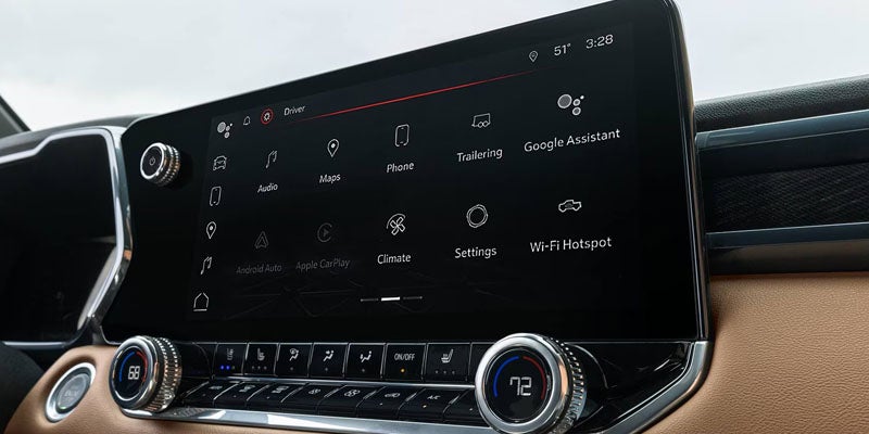 2026 GMC Canyon touchscreen infotainment system with navigation and connectivity features