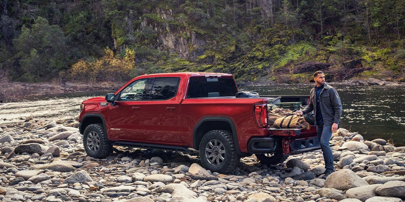 Red GMC Sierra 1500 showcasing off-road performance